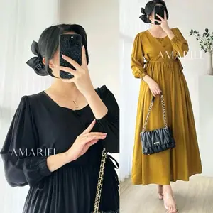 TERBARU GAMIS CHIBI TULSA LUX PLAIN GAMIS POLOS KEKINIAN BAJU GAMIS WANITA POLOS TERLARIS