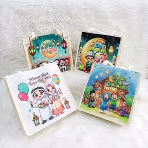 Tas hampers lebaran printing/Tas sumbu jelita bear viral / totebag sumbu kakbah lucu / Totebag sumbu wanita Tote Bags