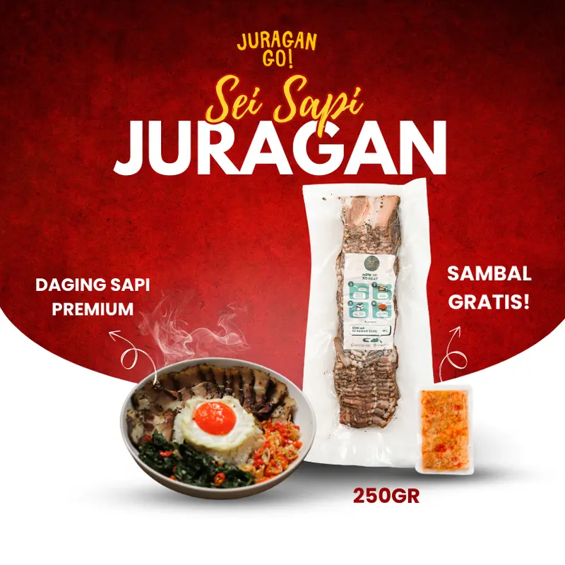 SEI SAPI PREMIUM FROZEN 250gr // Daging Asap Premium JURAGAN GO! 0