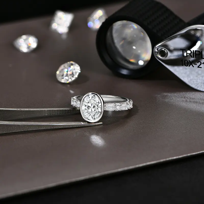 2.0CT Oval Cut D Color VVS1 Fashion Synthetic Moissanite  Beauty Jewelry Ring Anniversary Engagement Gift R155 4