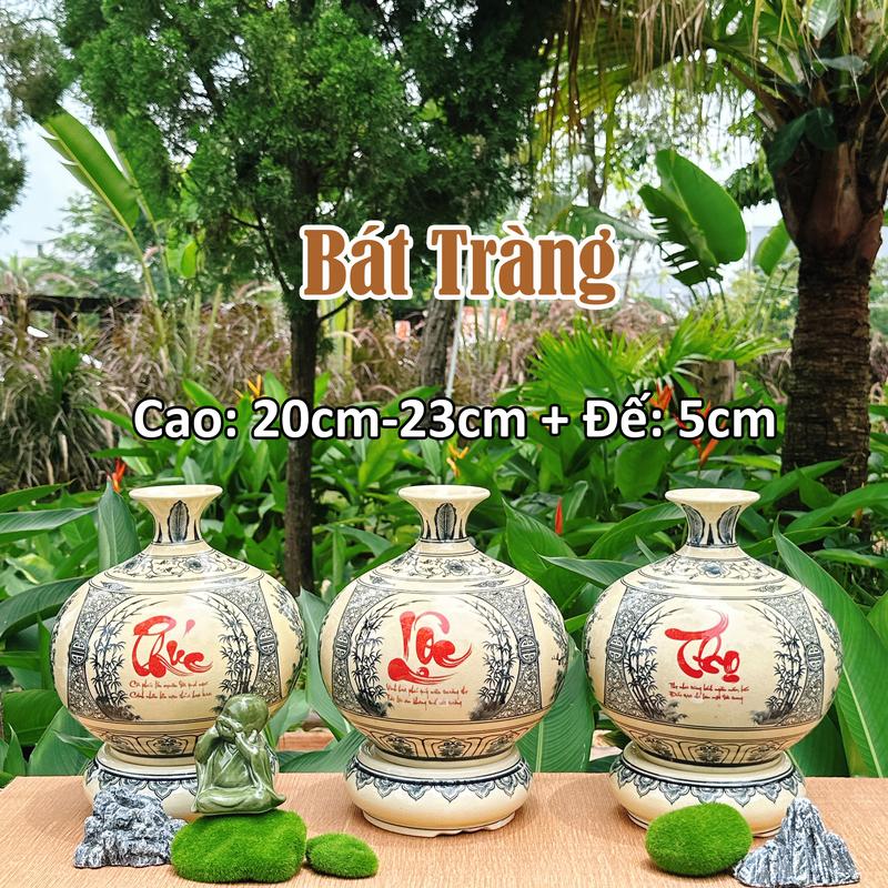 Bát Tràng Bình Hút Lộc Men Chu Đậu Vật Phẩm Phong Thủy Chiêu Tài Cầu Lộc Về Cho Gia Đạo.
