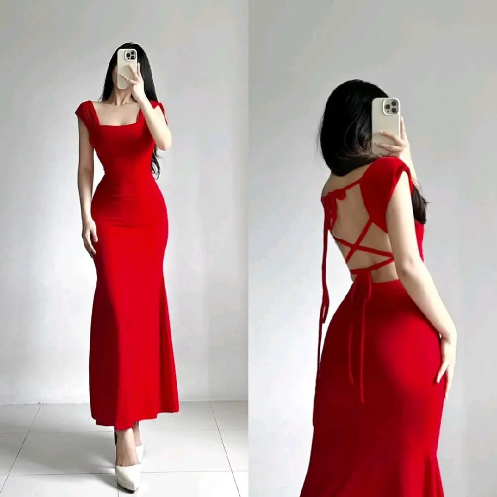 Angelica Mxi Backless Maxi Dress – Elegant & Alluring  small to swmi large Comfort