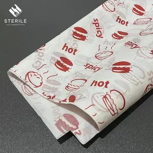 Kertas Nasi burger 22x27 cm isi 100 pc - Motif Printing - Anti Lengket