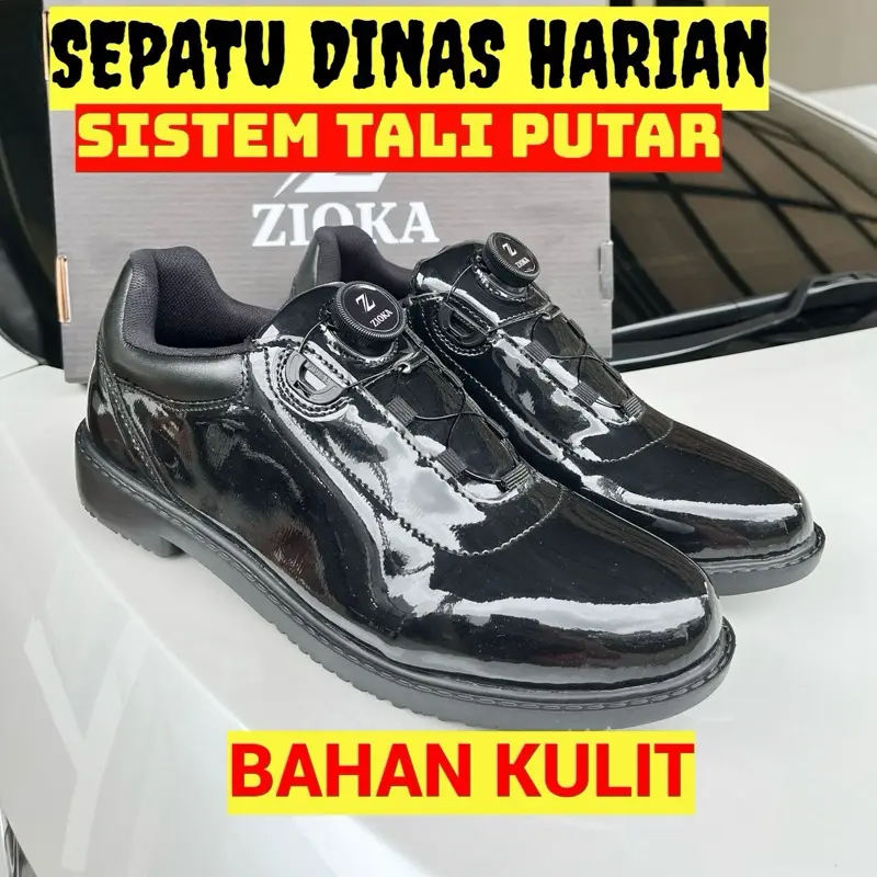 Sepatu Dinas Harian PDH Jaman NOW Tali Putar ZIOKA PDH