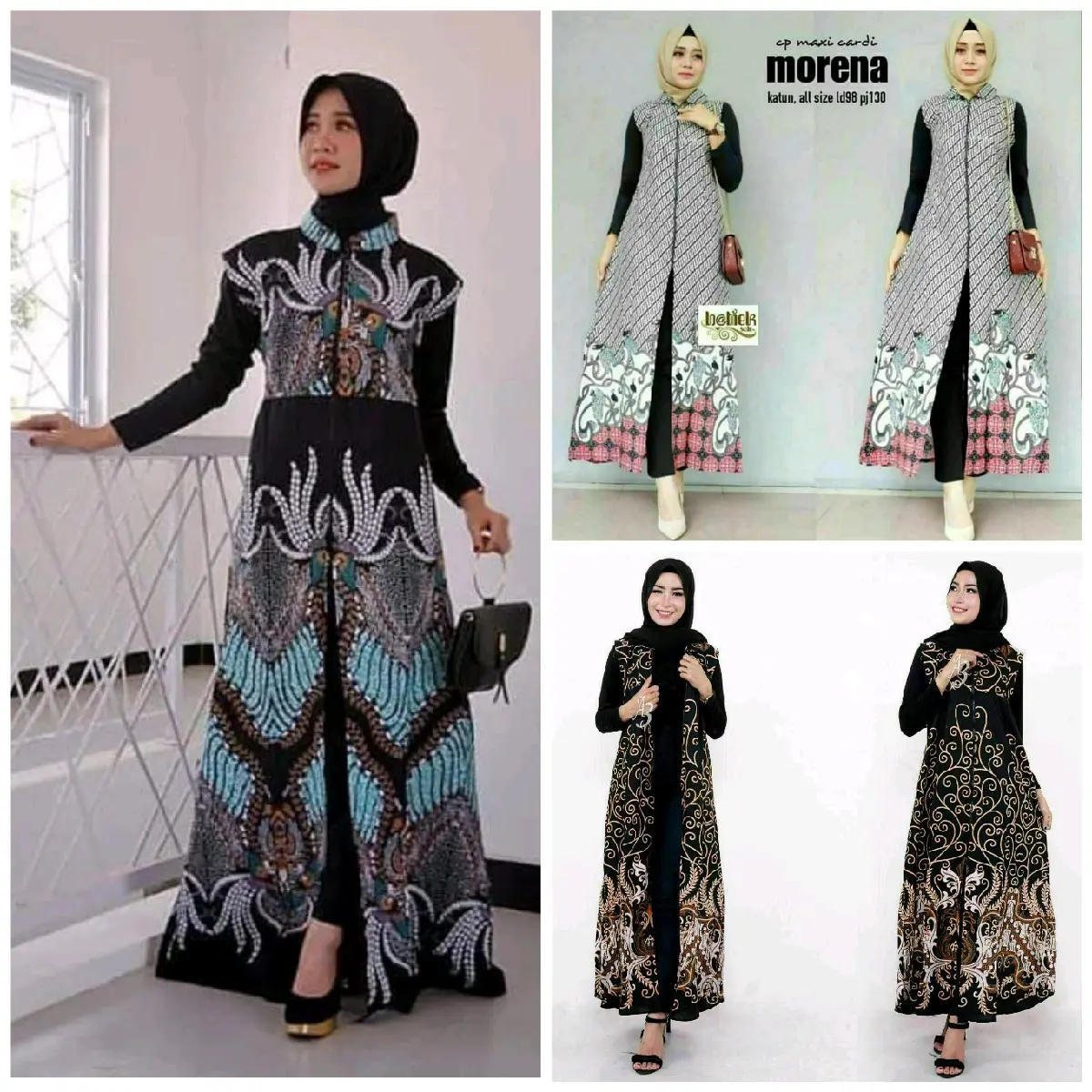 Outer longkardi batik kardigan batik motif madu hijau, motif morena ,dan motif mahkota Muslim Katun Baju Cantik Panjang cardigan sky blue brukat Trend Loose-fitting outer cardigan vintage long long cardigan dress rajut