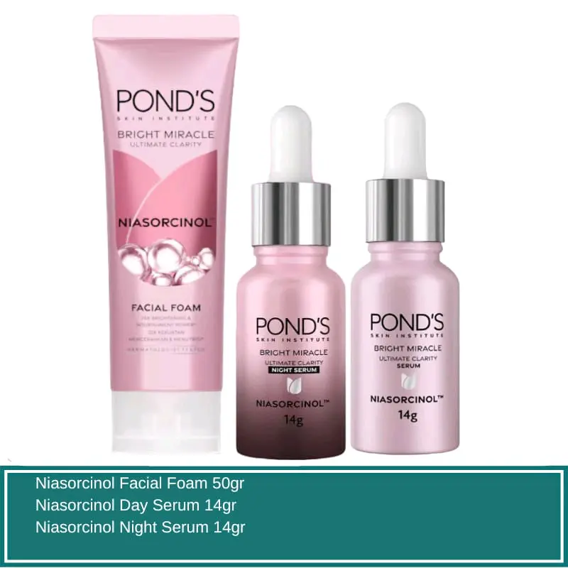 Paket Pond's Bright Miracle Ultimate Clarity Niarsocinol For Brightening -  Facial Pencerah Wajah 2