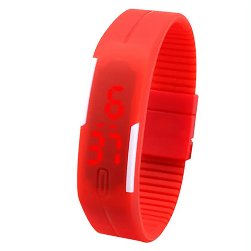 [Be] Đồng Hồ Đeo Tay Silicon Cho Nam Và Nữ, Vòng Tay Thể Thao LED Màu Đỏ, Cảm Ứng, Kỹ Thuật Số, Thời Trang 5