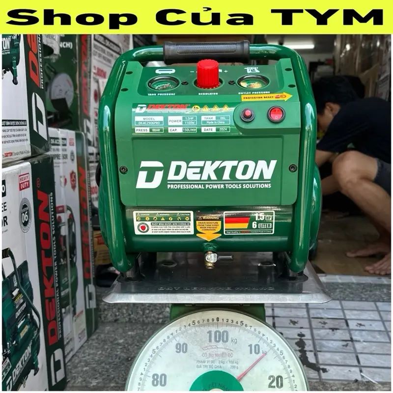 1.5HP 6L - Máy hơi nén khí không dầu DEKTON DK-AC2906PRO 1.5HP bình 6P - chính hãng 5