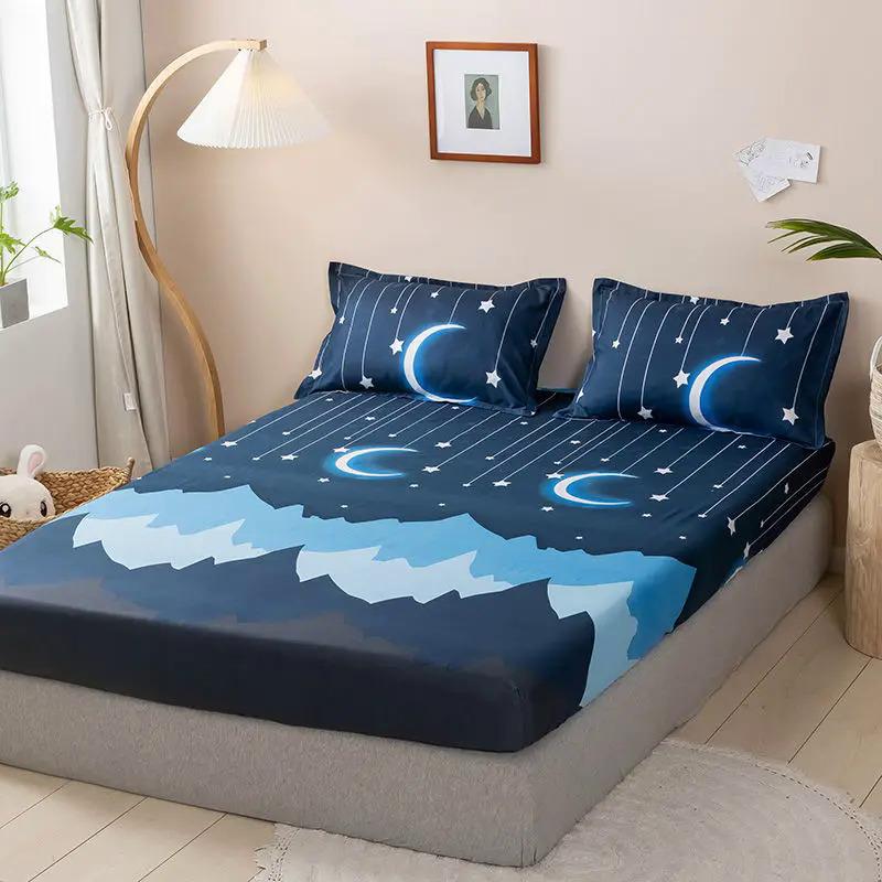 Product Introduction of Brushed Fitted Sheet Elastic Band Home Strap Bedding High-End Luxury Mattress Cover Bedsheet No Pillowcase Simple Multi Size Bed 6