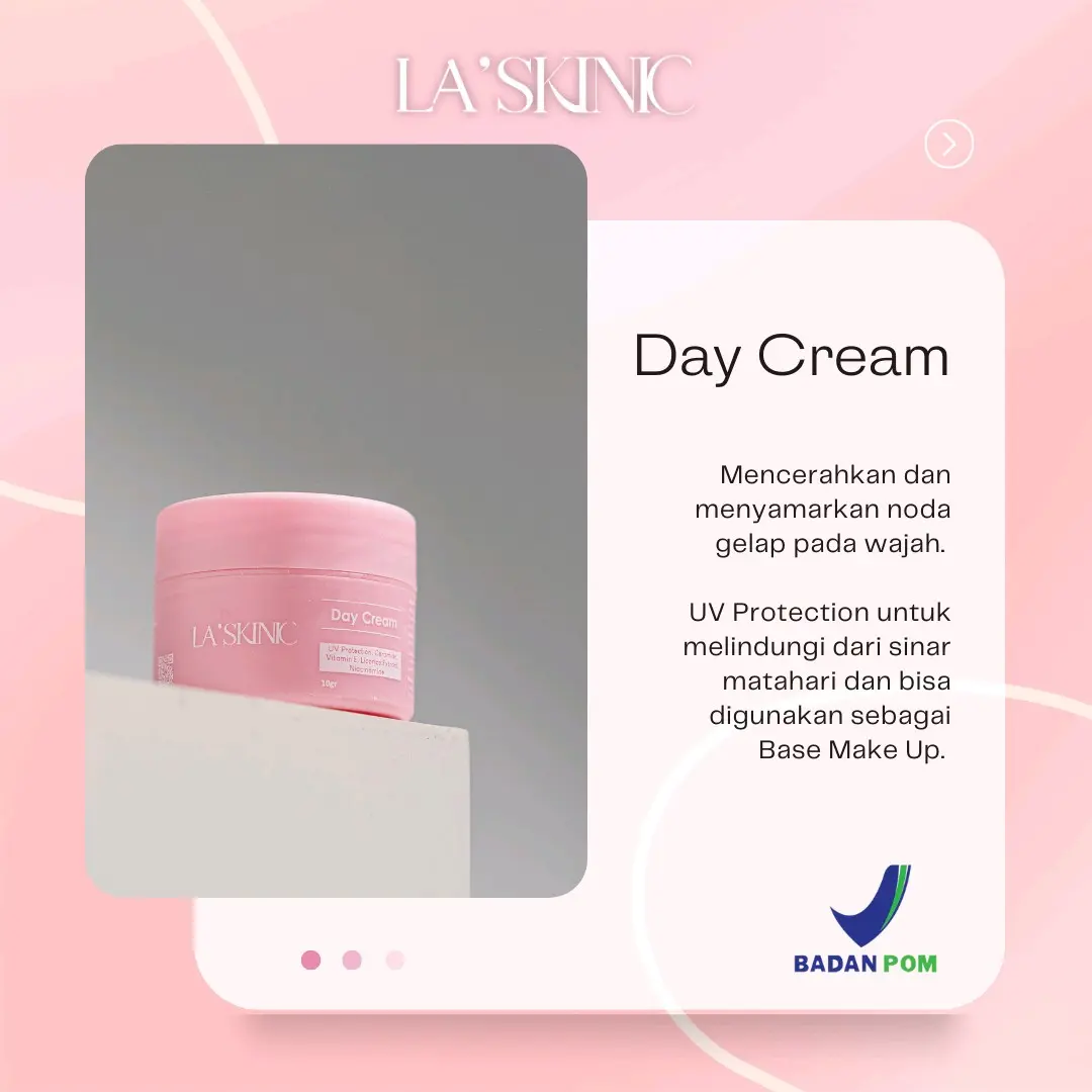 Day Cream LA'SKINIC untuk keluhan Kulit Kusam, UV Protection, Base Makeup