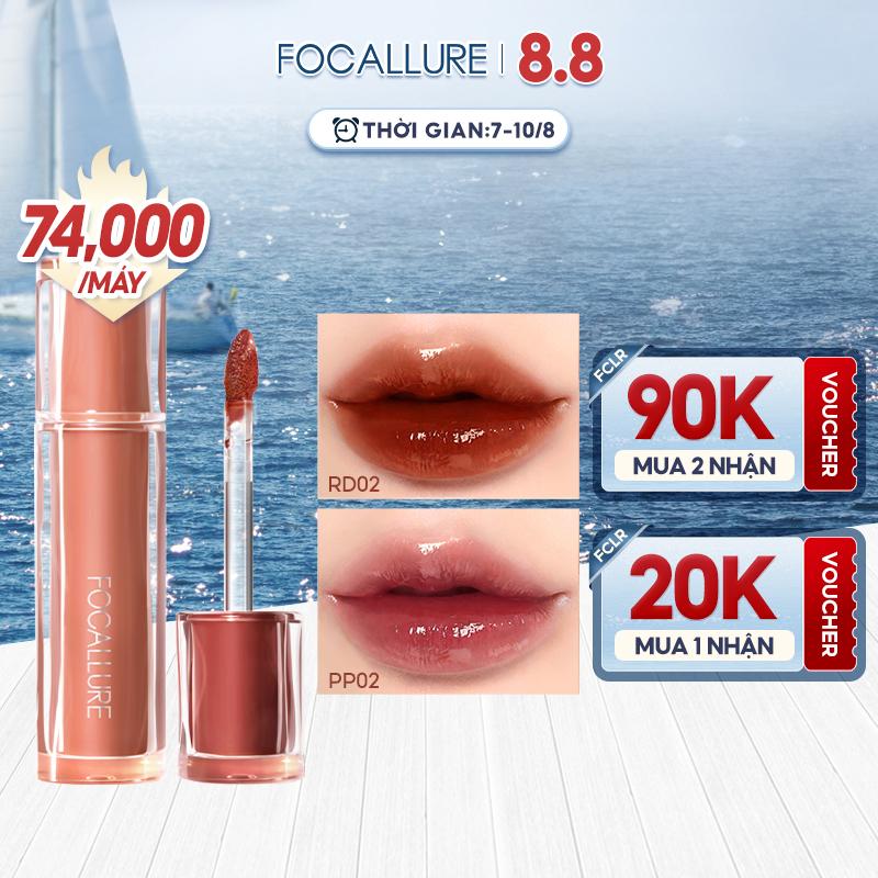 FOCALLURE Pro Stain Son Tint Bóng Hỗ Trợ Dưỡng Ẩm Hỗ Trợ Chống Dính Cốc Có Sắc Tố Màu Cao Cho Môi Trong Trẻo Rạng Rỡ