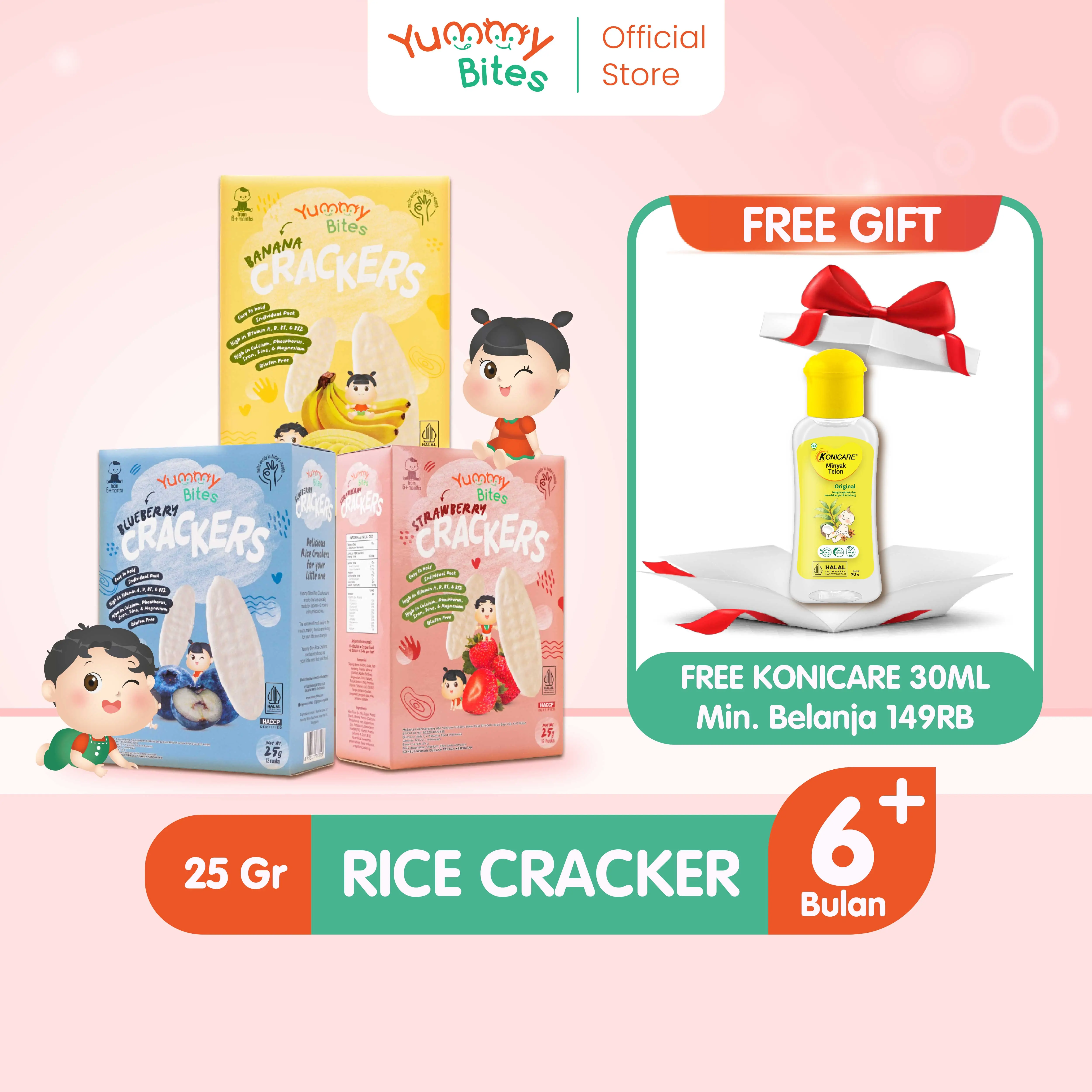 Yummy Bites Rice Crackers 25 GR Snack Baby/ Cemilan bayi