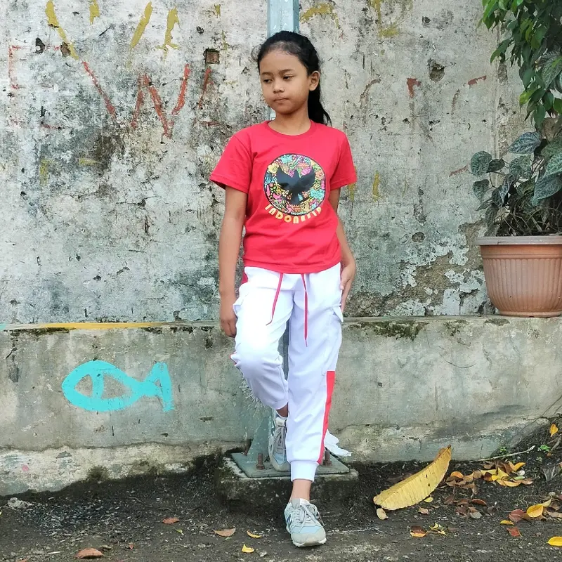 Pakaian anak setelan kaos tshirt celana joger anak cowok cewek laki-laki perempuan usia 3-13 tahun kemerdekaan merdeka agustusan Hut RI Baju 2