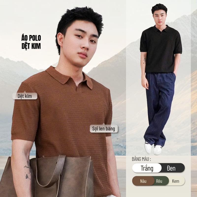 Áo Polo BBRAND Dệt Kim Sợi Len Băng Mềm Mát - Chất Liệu Thoáng Mát Mịn, Dễ Phối Đồ