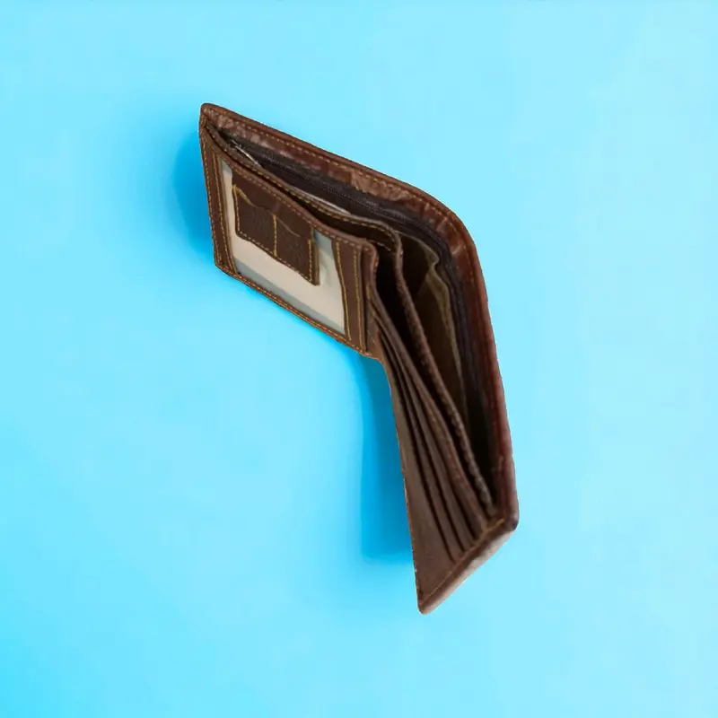 Dompet Kulit Variasi resleting Coklat 3