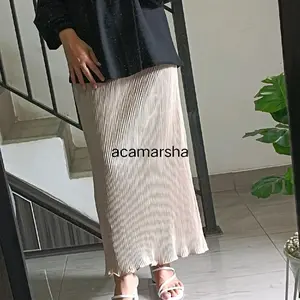 Rok span plisket wavy rok plisket Wanita