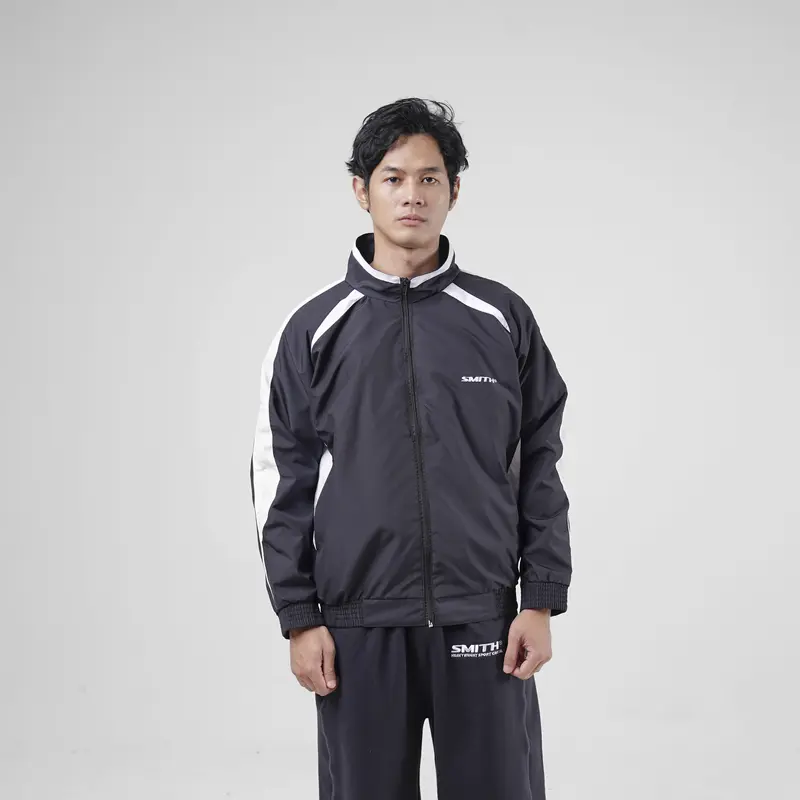 House of Smith Jacket Creleon Track Black N White - Jaket Tracktop Pria
