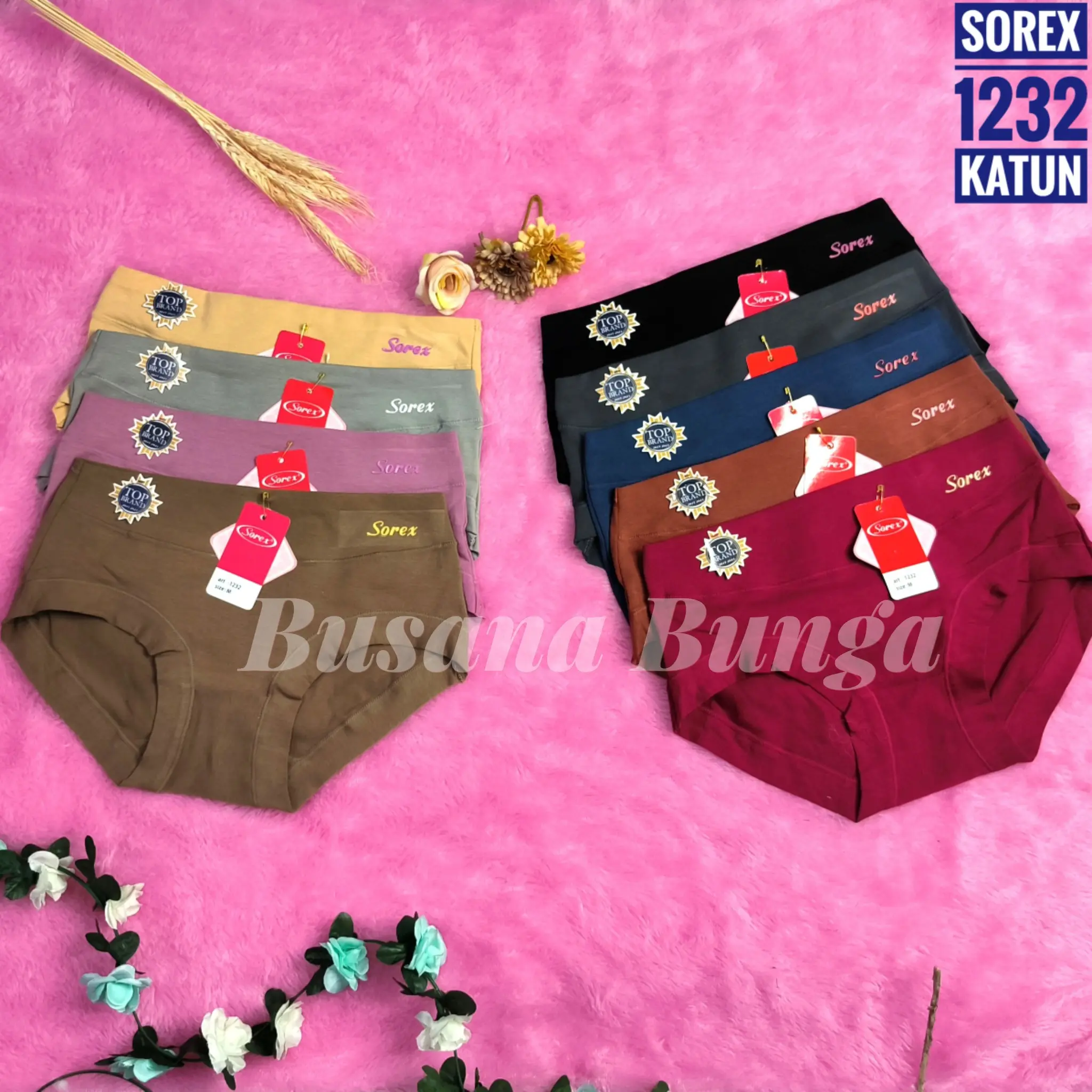 Sorex (3pc, 6pc, 12pc) CD/Celana Dalam Wanita 1232 Soft & Comfort Katun