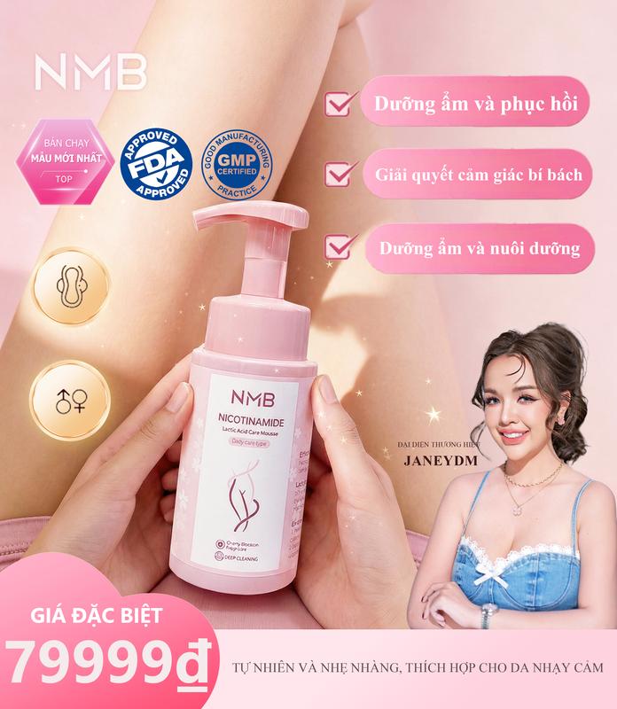 Mousse Làm Sạch Riêng Tư, NMB, Được da Axit Lactic Niacinamide, Làm Sạch Nhẹ…