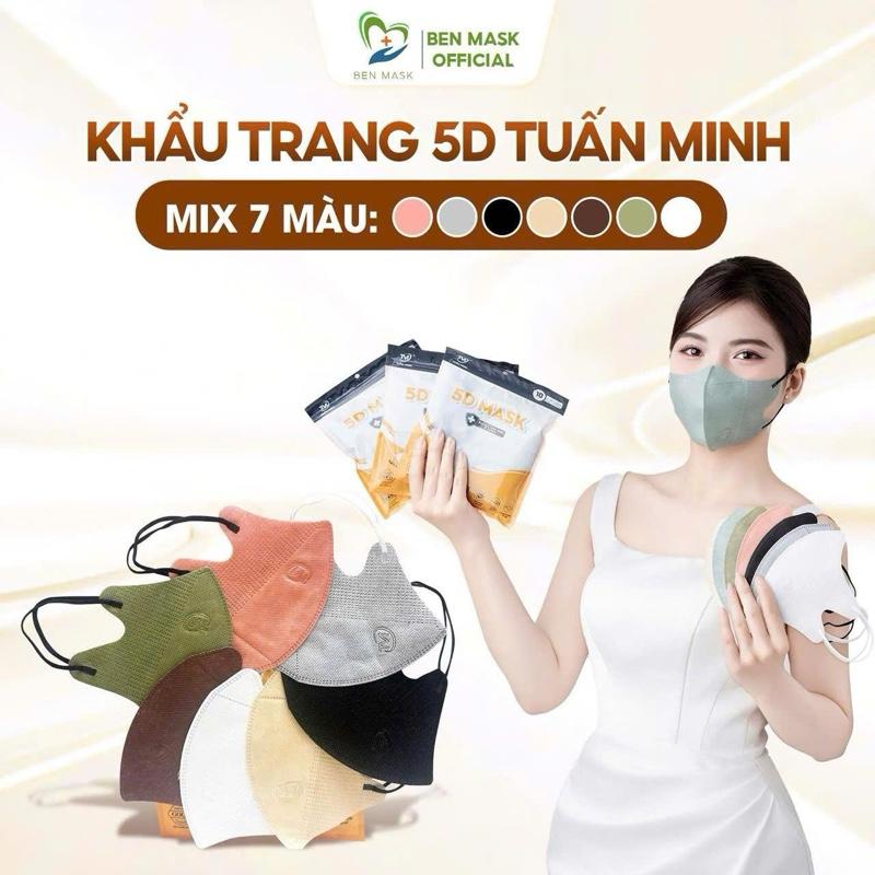 Thùng 1000 chiếc khẩu trang 5D Tuấn Minh Mask hàng 3 lớp kháng khuẩn Phụ Kiện