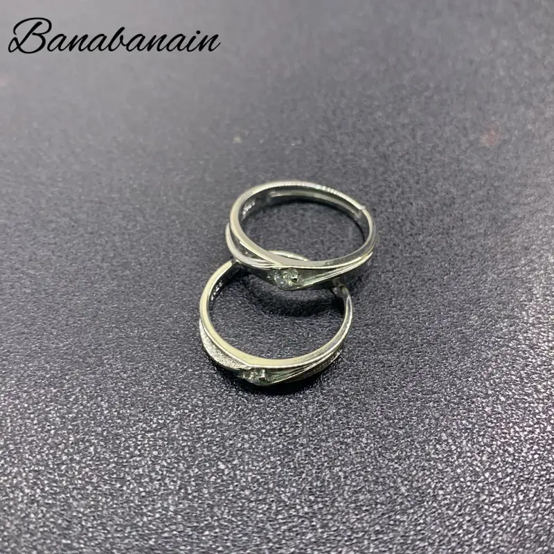 Cincin 2Pcs Couple Silver Perak Plated Tunangan Nikah Sepasang CCSP2 4
