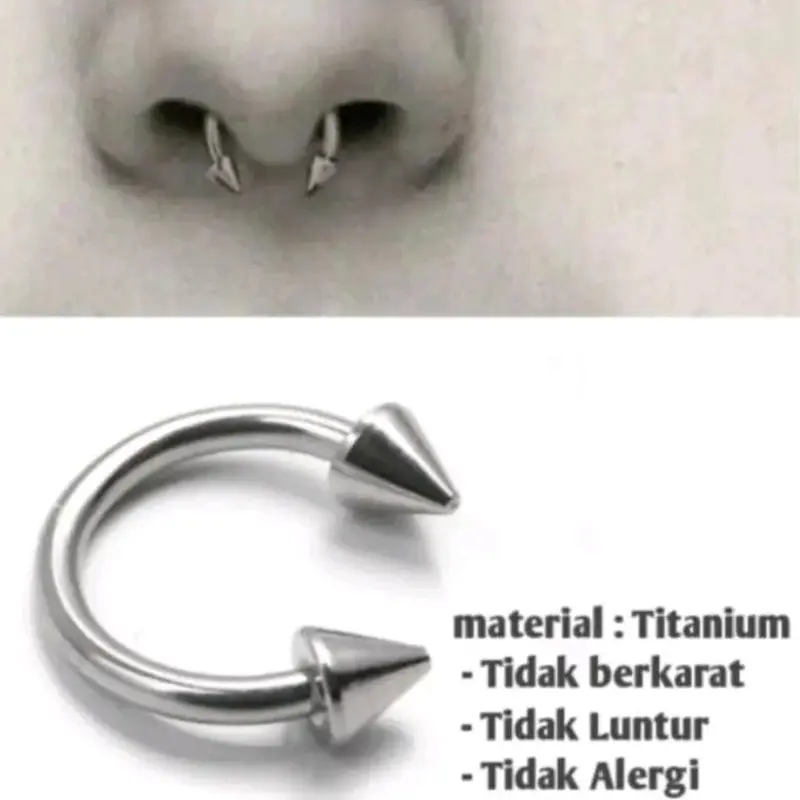 PROMO MURAH ANTING TINDIK HIDUNG BIBIR/TELINGA PRIA DAN WANITA BENTUK TAPAL KUDA ORI A18 DEWASA Earrings 1