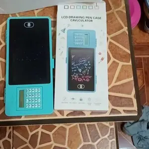 AB182 Drawing Box Kotak Pensil Dan Papan Coret Kreatif Anak Dengan Kalkulator Digital Pad Edukasi Tempat Pensil Gambar + Kalkulator