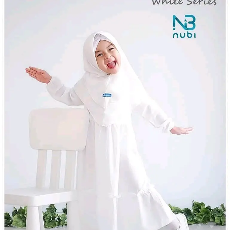 gamis putih anak muslimah