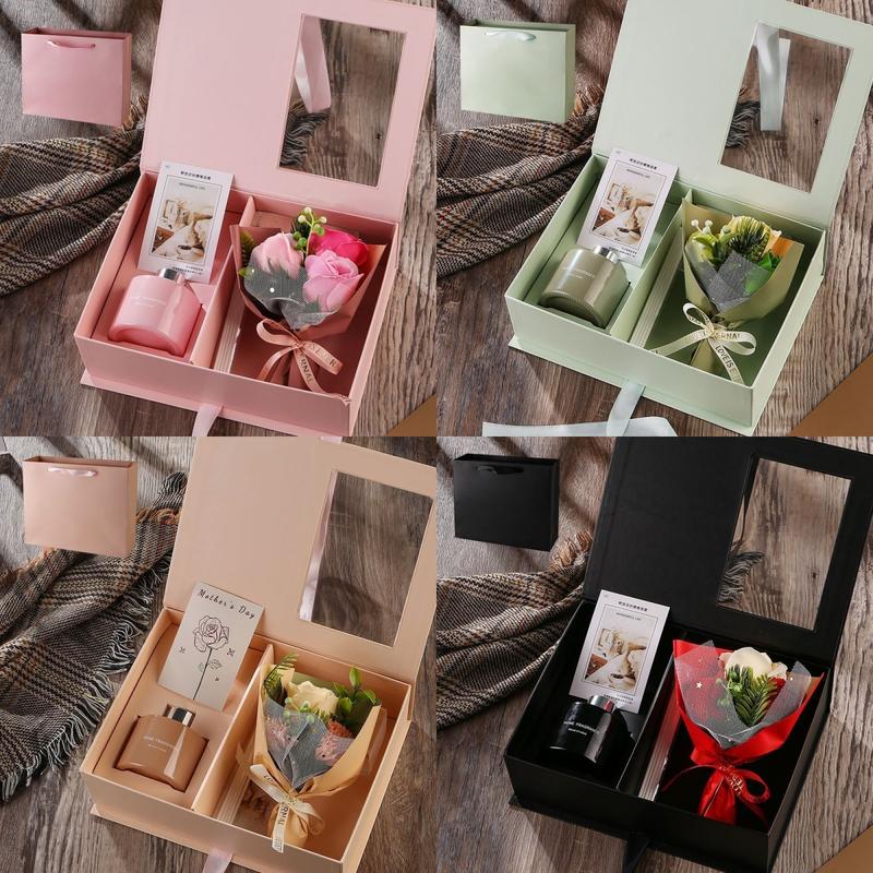 Soap Flower Fragrance Gift Box set for teacher's day wedding birthdayanniversary valentine's day gift graduationseason Decor Decorative PlantOrnaments