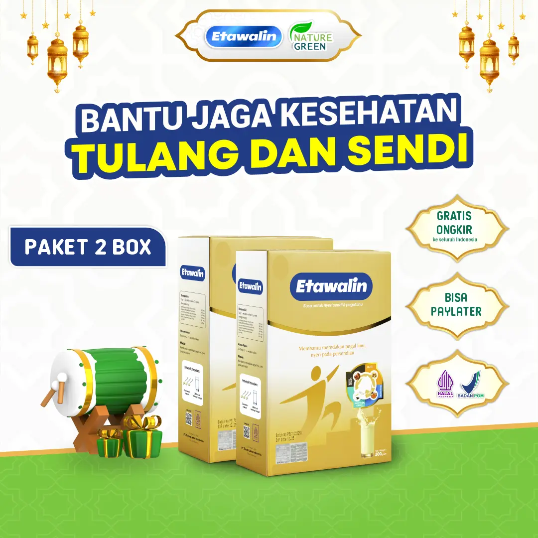 Etawalin Original Asli - Paket 2 Box  Original BPOM dan Halal MUI - Minuman Susu Bubuk Kambing Etawa - Bantu Permasalahan Tulang & Sendi