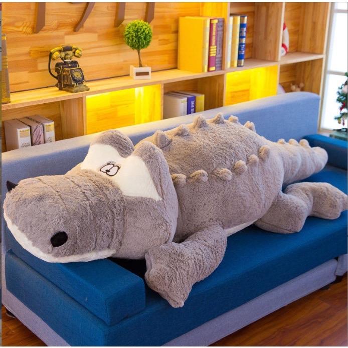 Gấu Bông Cá Sấu Gai 2m khổ vải Siêu To Khổng Lồ Dễ Thương Lông Thỏ Mềm Mại Có Khoá Kéo - Gấu Bông BearHouse Toy Thú Bông