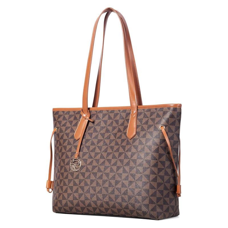 Tote Bag for Women Stylish Handbag Faux Leather Shoulder Bag for Work School Dating, Brown 1
