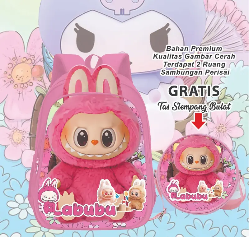 Tas Anak Tk labubu Tas Slempang/Ransel labubu Viral/Tas Sekolah labubu tk 0