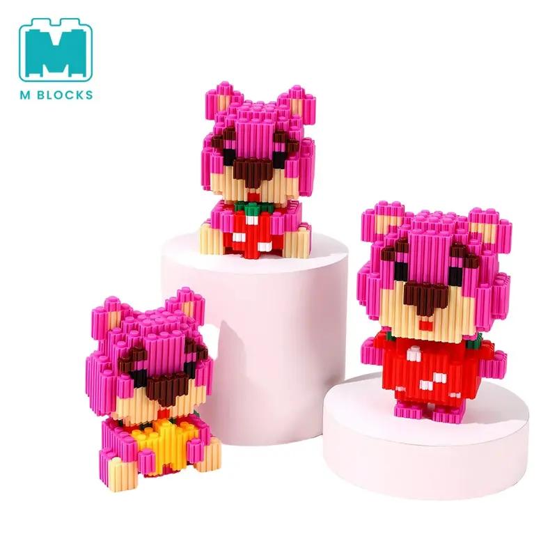 Mblocks Mainan Nano Blocks Lotso Bear Small 3D Model Bricks Blok Susun Dekorasi Hiasan Karakter Animasi,Hadiah Kado Anak Plastik Toys mini puzzle lego tiktok 2