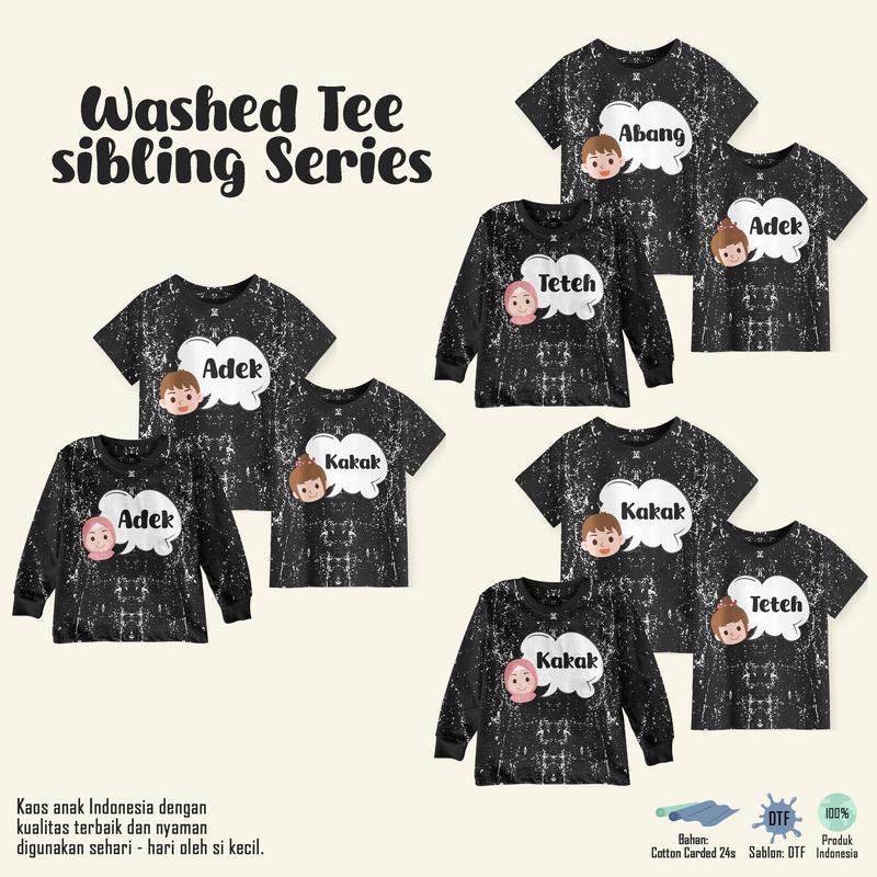 Gokil Kaos Couple Sibling Tee Washed Teteh Abang Kakak Adek Anak Laki Laki Perempuan 0