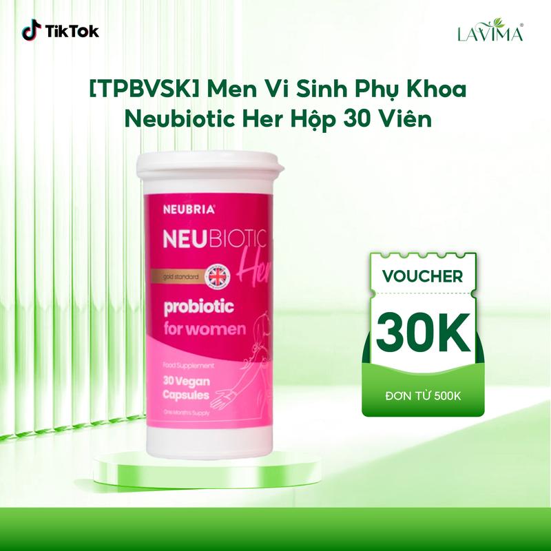  TPBVSK Men Vi Sinh Phụ Khoa Neubiotic Her Viên Uống Phụ Khoa Chứa 25 Tỷ Lợi Khuẩn Nhập Khẩu Anh Quốc Hộp 30 Viên 