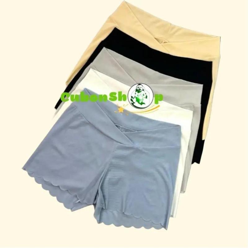 Quần đùi bầu mặc trong váy chất Thun Tăm Lạnh 2202 thiết kế cạp chéo ôm bụng bầu đẹp CubonMama