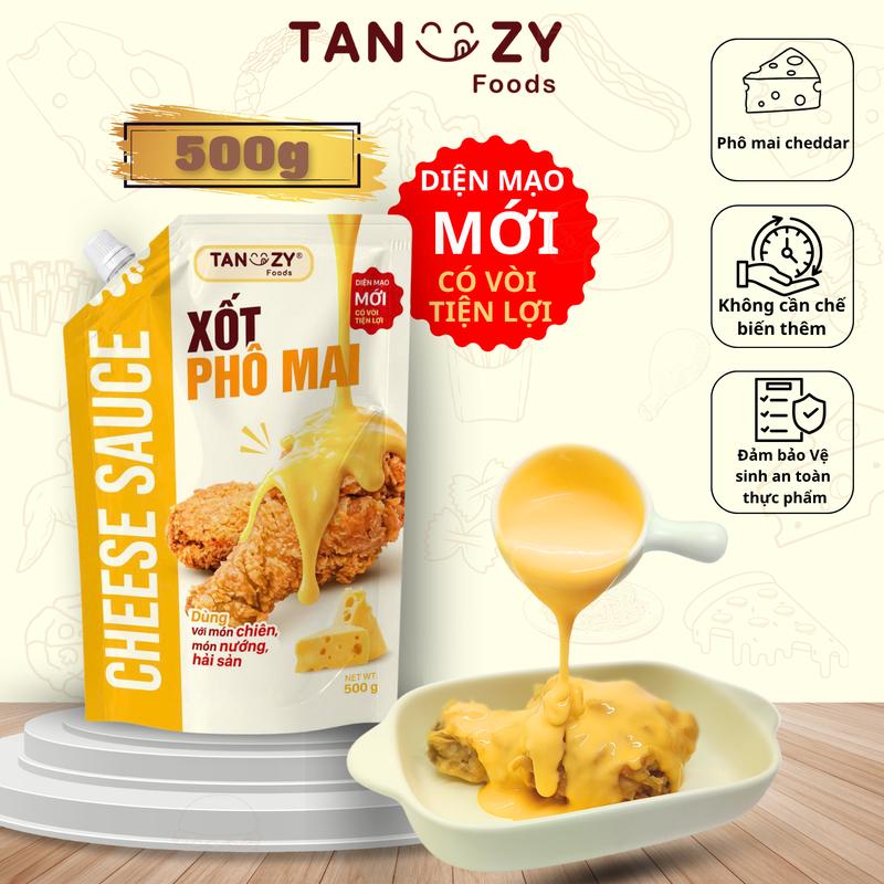 Xốt Phô Mai Tanzy Foods 500g chấm gà rán đồ chiên , mì trộn , hải sản , đồ nướng , BBQ