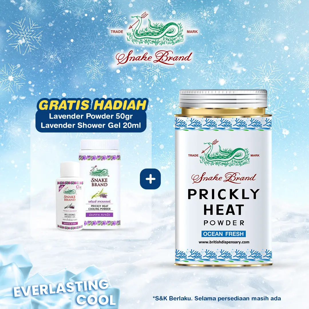 PRICKLY HEAT SNAKE BRAND OCEAN FRESH 150 GRAM