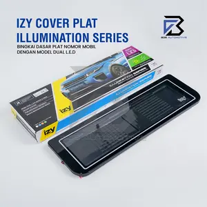 IZY Cover Dudukan Tempat Frame Breket Bingkai Rumah Tatakan Plat Nomor Mobil Model 2 Lampu LED Cover Akrilik