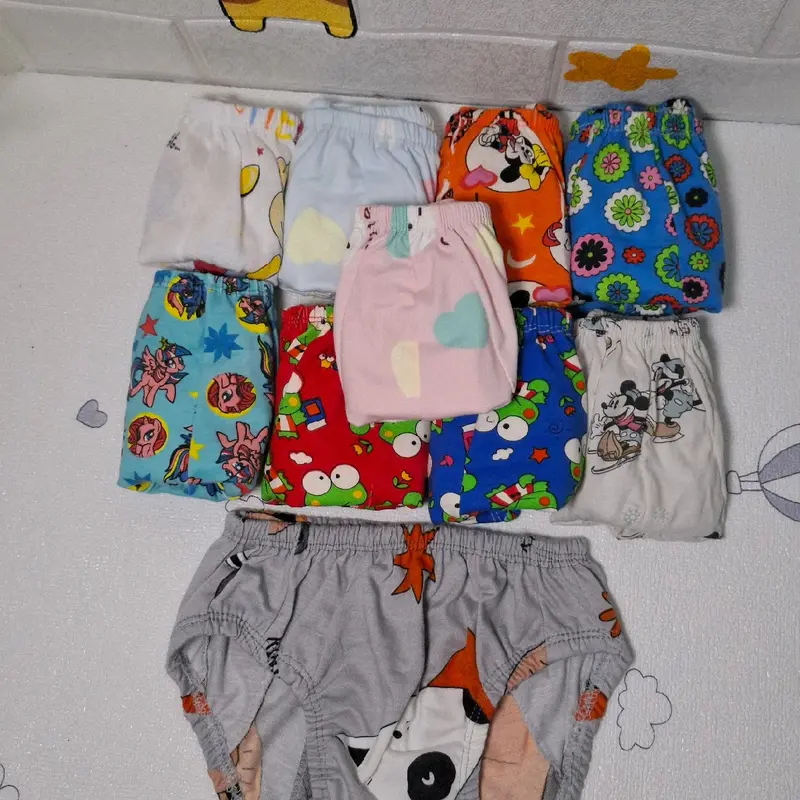 12pcs celana dalam anak printing perempuan/laki laki motip karakter katun spandek Fashion 7