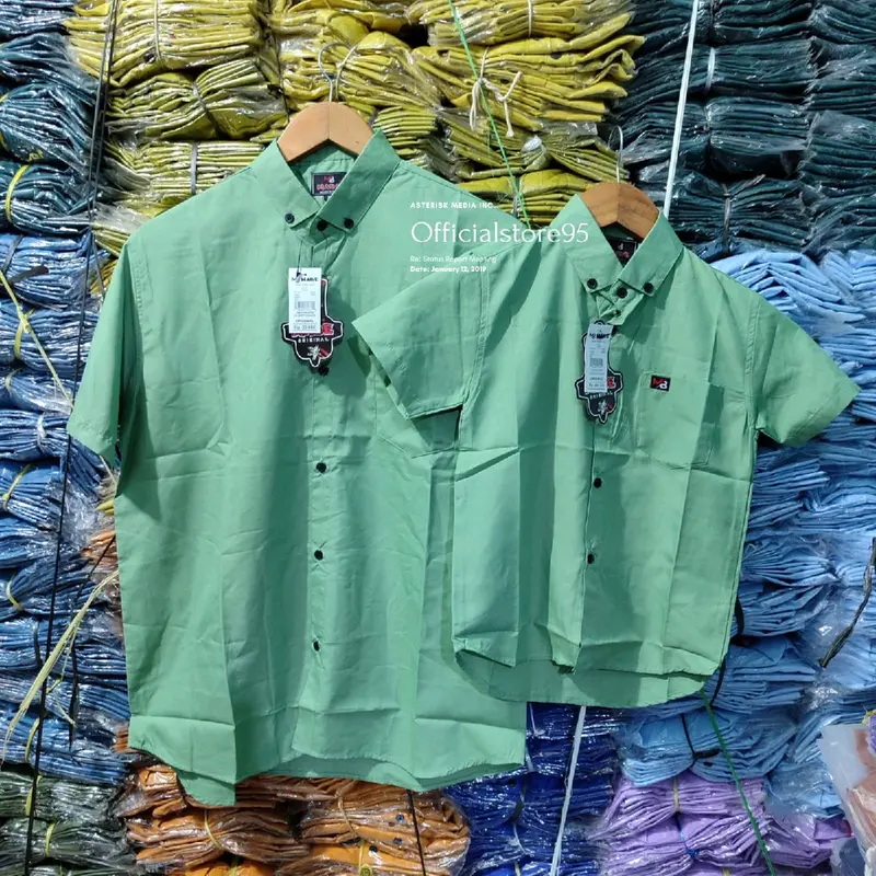 EMERALD GREEN kemeja couple ayah dan anak usia 1-14 tahun kemeja anak laki-laki warna emerald green 1