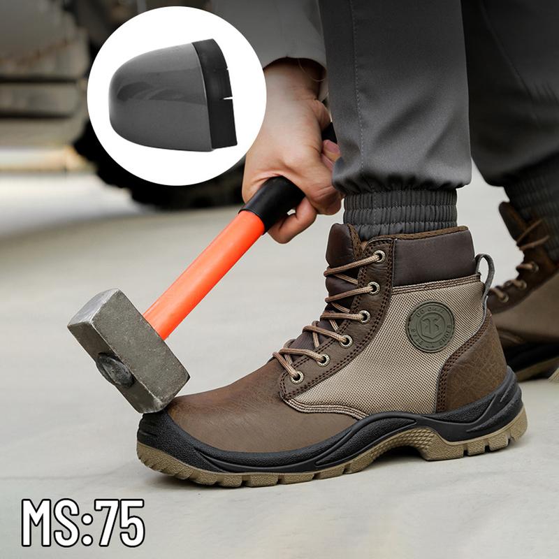  Giày bảo hộ cổ cao HUTA chông đinh chống dập ngón chất liệu da Microfiber cao cấp MS75  kèm lót khử mùi  