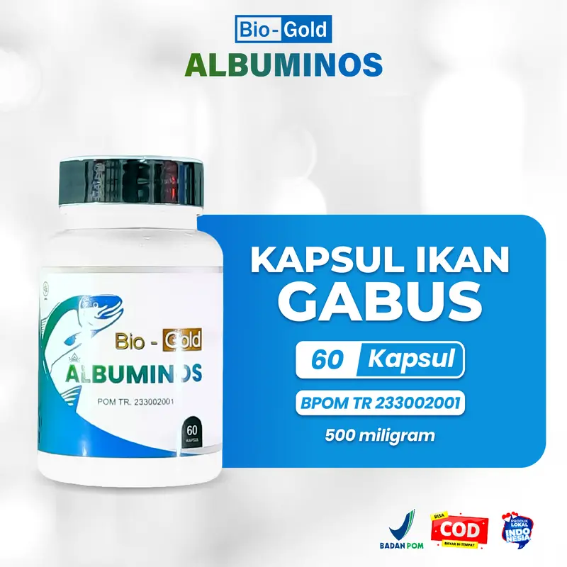 Bio Gold - Albuminos Ekstrak Channa Striata Ikan Gabus Bantu Luka Operasi Cepat Kering BPOM 1