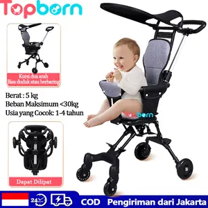Topborn Stroller for Baby Kereta Bayi Kereta Dorong Perjalanan Dua Arah Lipat Ringan Kereta Dorong Bayi Kereta Dorong Berukuran Kabin