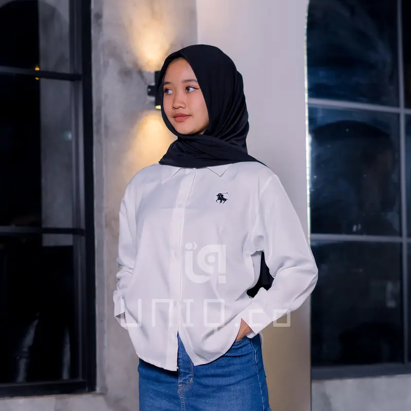 Uniq.co | Kemeja Wanita Shakila Bordir Premium Outwears | Kemeja Atasan Wanita Casual Lengan Panjang 3
