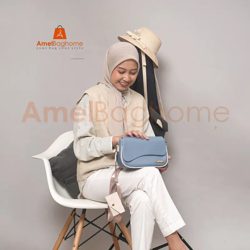 Tas Wanita YUKARI Tas Selempang Wanita Slingbag Tali Anti Pegal Polet Serut Motif Gelombang Ala Korea 6
