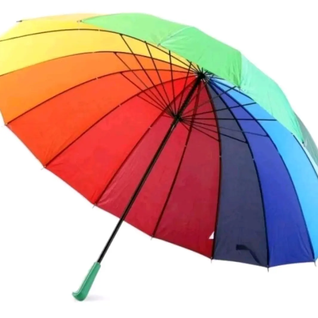 Payung Jumbo Pelangi Rainbow 16 jari. Besar Jumbo Umbrella Plastik