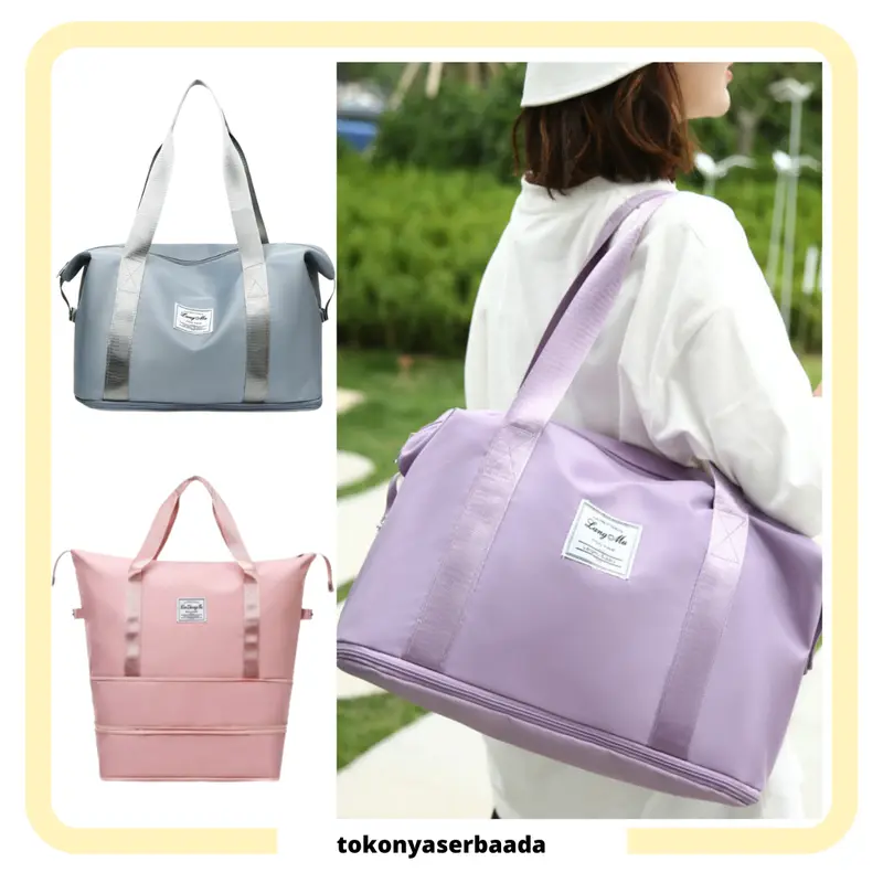 TSA (COD)Tas Travel Lipat Motif Besar 3 Tingkat Foldable Travel Bag Hand Carry Tas Koper Lipat Mudik Jinjing Polos Murah Bag Tas Lipat Travel Besar 2 Tingkat Waterproof Foldbag Wanita 0