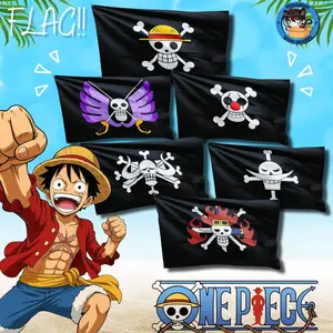 MINI VERSION !! BENDERA ONE PIECE TERLENGKAP/ FLAG ANIME ONE PICE / 10cm x 15cm